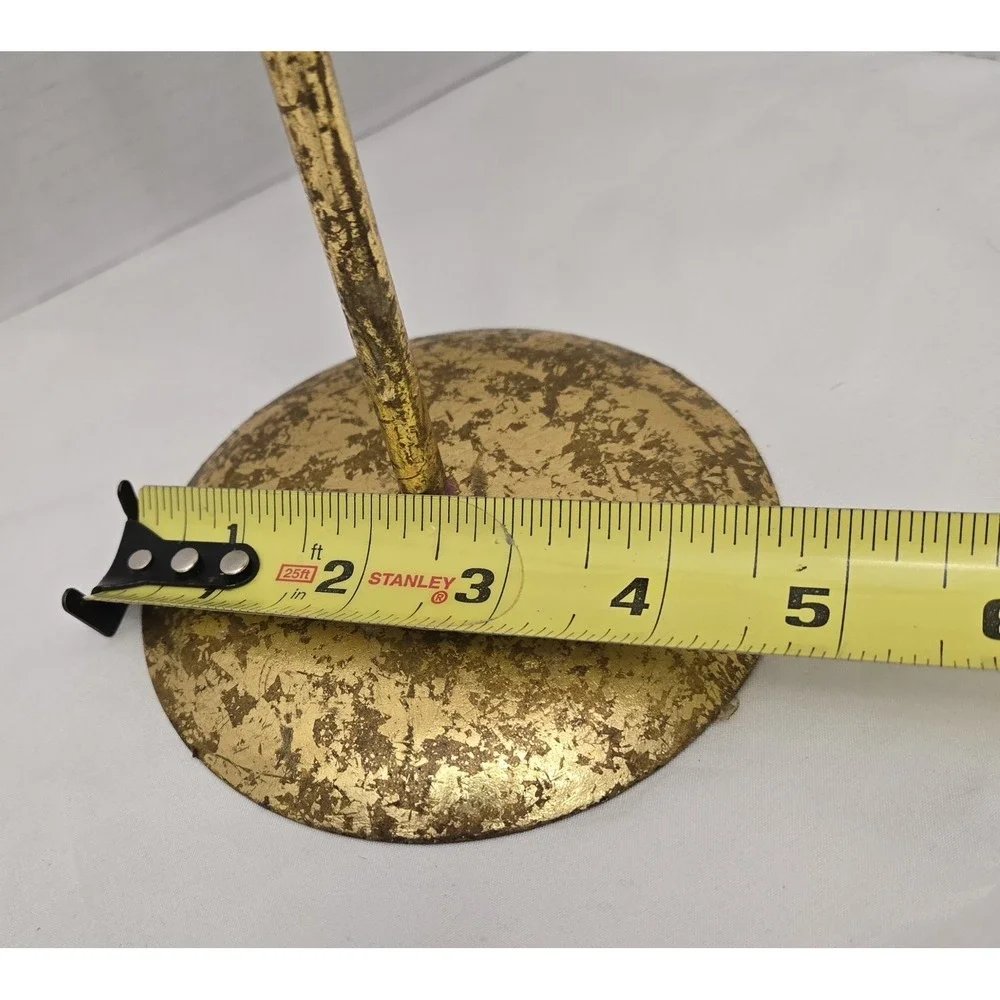 Pair of Intricate Vintage Gold Metal Tree of Life Candle Holders - Read Descrip